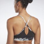 نحيف أسود حمالة صدر جريئة مطبوعة بحمالات رفيعة من لوكس Reebok 0NZ0F715 - Image 5