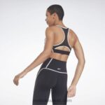 نحيف أسود حمالة صدر لوكس متسابق مبطنة بالألوان Reebok 0NZ0F499 - Image 4