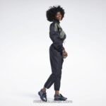 نحيف أسود سترة كاردي ب الساتان المنسوجة Reebok 0NZ0F937 - Image 2