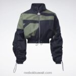 نحيف أسود سترة كاردي ب الساتان المنسوجة Reebok 0NZ0F937 - Image 8