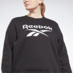 نحيف أسود سويت شيرت صوف محبوك بشعار الماركة (مقاس كبير) Reebok 0NZ0F998 - Image 5