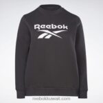 نحيف أسود سويت شيرت صوف محبوك بشعار الماركة (مقاس كبير) Reebok 0NZ0F998 - Image 8