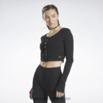 نحيف أسود قميص كلاسيكي بأكمام طويلة Reebok 0NZ0F782