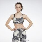 نحيف أسود لوكس أداء حمالة صدر سترابي الرسم Reebok 0NZ0F608