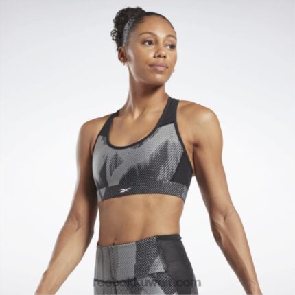 نحيف أسود لوكس أداء كل انحاء حمالة الصدر متسابق Reebok 0NZ0F791