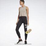 نحيف أسود ليقنز بشعار الماركة Reebok 0NZ0F818 - Image 2