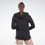نحيف أسود هودي بشعار الماركة Reebok 0NZ0F437 - Image 3
