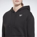 نحيف أسود هودي بشعار الماركة Reebok 0NZ0F437 - Image 4