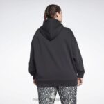 نحيف أسود هودي كبير الحجم معاد تدويره في الاستوديو (حجم كبير) Reebok 0NZ0F509 - Image 4
