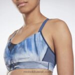 نحيف الأزرق الأساسي لوكس حمالة صدر رياضية مطبوعة بحمالات رفيعة Reebok 0NZ0F873 - Image 6