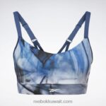 نحيف الأزرق الأساسي لوكس حمالة صدر رياضية مطبوعة بحمالات رفيعة Reebok 0NZ0F873 - Image 7