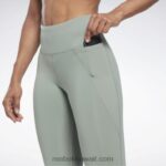 نحيف الانسجام الأخضر كولون لوكس بخصر مرتفع Reebok 0NZ0F233 - Image 4