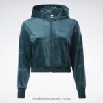 نحيف الغابة الخضراء كنزة كلاسيك انرجي كيو 4 قطيفة بسحاب (مقاس كبير) Reebok 0NZ0F893 - Image 7