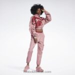 نحيف الوردة الرملية سترة كاردي ب الساتان المنسوجة Reebok 0NZ0F170 - Image 2