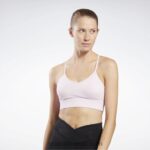 نحيف الوردي بكسل حمالة صدر رياضية جاهزة للتمارين الرياضية Reebok 0NZ0F673