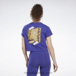 نحيف جريئة الأرجواني أساسيات التدريب تي شيرت برسومات Reebok 0NZ0F555 - Image 3