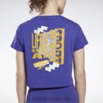 نحيف جريئة الأرجواني أساسيات التدريب تي شيرت برسومات Reebok 0NZ0F555 - Image 5