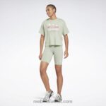 نحيف حكيم خفيف شورت مجسم بشعار الماركة Reebok 0NZ0F976 - Image 2
