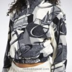 نحيف رمادي نقي 5 كنزة شتوية كلاسيكية بطبعة نصف سحاب Reebok 0NZ0F848 - Image 5
