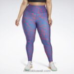 نحيف شبه وردي فخور طماق مطبوعة جاهزة للتمارين الرياضية (حجم كبير) Reebok 0NZ0F667