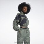 نحيف صياد الأخضر سترة كاردي ب الساتان المنسوجة Reebok 0NZ0F940