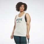 نحيف كلاسيكي أبيض أعلى خزان رسومي سوبريميوم جاهز للتمرين (حجم كبير) Reebok 0NZ0F908