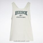 نحيف كلاسيكي أبيض أعلى خزان رسومي سوبريميوم جاهز للتمرين (حجم كبير) Reebok 0NZ0F908 - Image 5