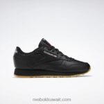نحيف كور أسود / رمادي نقي 5 / ريبوك صمغ المطاط 03 أحذية جلدية كلاسيكية Reebok 0NZ0F193