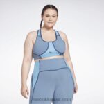 نحيف لائحة زرقاء حمالة صدر لوكس ريسر مبطنة بألوان متداخلة (حجم كبير) Reebok 0NZ0F832