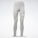 نحيف هيذر رمادي متوسط ​​/ أبيض ليقنز بشعار الماركة Reebok 0NZ0F688