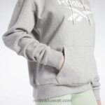 نحيف هيذر رمادي متوسط سويت شيرت صوف بشعار الماركة كبير Reebok 0NZ0F464 - Image 5