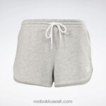 نحيف هيذر رمادي متوسط شورت فرنسي تيري بطبعة هوية Reebok 0NZ0F637 - Image 6