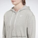 نحيف هيذر رمادي متوسط هودي بشعار الماركة Reebok 0NZ0F513 - Image 4