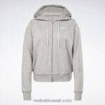 نحيف هيذر رمادي متوسط هودي بشعار الماركة Reebok 0NZ0F513 - Image 6