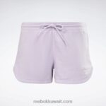 نحيف واحة بنفسجية شورت فرنسي تيري بطبعة هوية Reebok 0NZ0F569 - Image 6