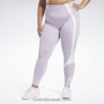 نحيف واحة بنفسجية طماق ناقلات جاهزة للتمارين الرياضية (حجم كبير) Reebok 0NZ0F731