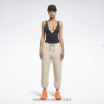 نحيف ecru ناعم فيكتوريا بيكهام بنطلون رياضي بساق مستقيمة Reebok 0NZ0F656