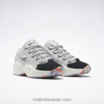 نقي رمادي 2 / طباشير / كور أسود السؤال أحذية كرة السلة المنخفضة Reebok 0NZ0F36 - Image 3