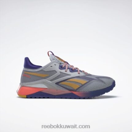 نقي رمادي 3 / أرجواني غامق / برتقالي مضيئة حذاء nano x2 tr Adventure للنساء Reebok 0NZ0F328