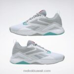 نقي رمادي 3 / ftwr أبيض / أزرق مخضر كلاسيكي حذاء تدريب nanoflex tr 2.0 للنساء Reebok 0NZ0F90 - Image 9