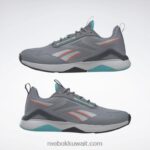 نقي رمادي 5 / رمادي نقي 2 / أزرق مخضر حذاء تدريب nanoflex Adventure tr للسيدات Reebok 0NZ0F952 - Image 9