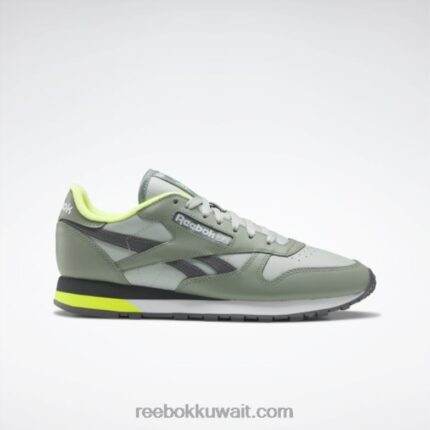 هارموني جرين / رذاذ البحر / رمادي نقي 7 أحذية جلدية كلاسيكية Reebok 0NZ0F123