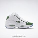 ftwr أبيض / أخضر صنوبر السؤال منتصف أحذية كرة السلة Reebok 0NZ0F490 - Image 2