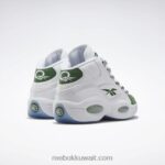 ftwr أبيض / أخضر صنوبر السؤال منتصف أحذية كرة السلة Reebok 0NZ0F490 - Image 4