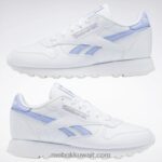 ftwr أبيض / أرجواني توهج أحذية نسائية جلدية كلاسيكية Reebok 0NZ0F164 - Image 9