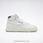 ftwr أبيض / طباشير / أخضر غامق نادي ج جيو منتصف أحذية نسائية Reebok 0NZ0F61