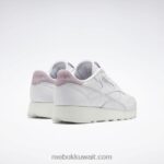 ftwr أبيض / طباشير / أرجواني منقوع جلد كلاسيكي يجعله حذاءك النسائي Reebok 0NZ0F209 - Image 5