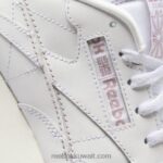 ftwr أبيض / طباشير / أرجواني منقوع جلد كلاسيكي يجعله حذاءك النسائي Reebok 0NZ0F209 - Image 8