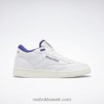 ftwr أبيض / طباشيري / أرجواني غامق حذاء كلوب سي ميد الثاني عتيق Reebok 0NZ0F546